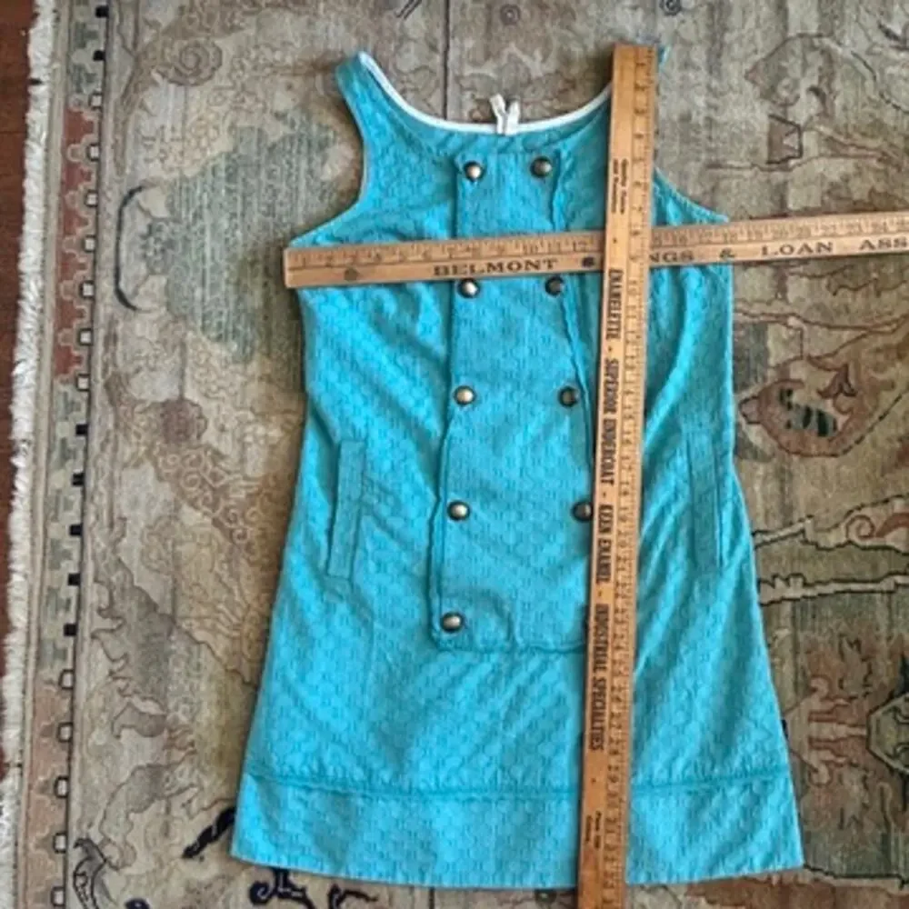 Maeve Anthropologie Carrillo Textured Shift Dress size 8 Teal Blue